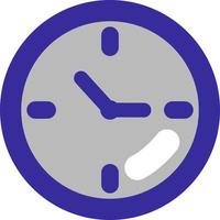 Old Blue wall clock, illustration, vector on a white background.