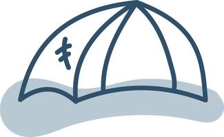 Old bivy tent, illustration, vector, on a white background. vector