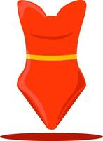 Red swimsuit, illustration, vector on white background.