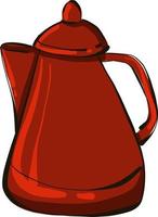 Red teapot, illustration, vector on white background.