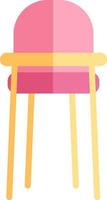 Baby high chair, illustration, vector on white background.