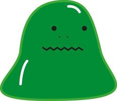 Worried green monster, illustration, vector on a white background.