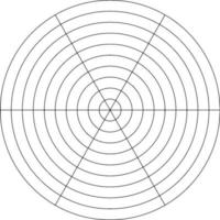 Polar Grid In Degrees With Radius 10, vintage illustration vector