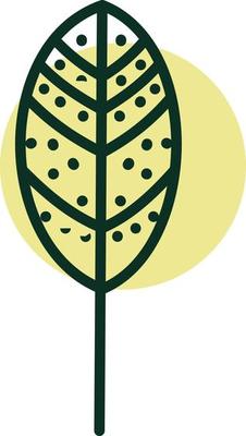 Yellow spring leaf, illustration, vector, on a white background.