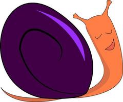 A purple snail, vector or color illustration.