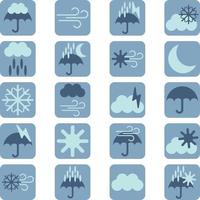 Weather icon set, illustration, vector on a white background.