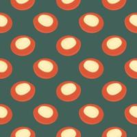 Delicious vatrushka, seamless pattern on dark green background. vector
