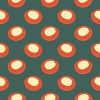 Delicious vatrushka, seamless pattern on dark green background. vector