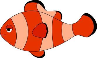 Clown fish, illustration, vector on white background.