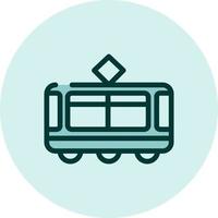 Moving Tramway, illustration, vector on a white background.