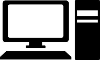 Black work computer, illustration, vector on a white background