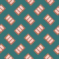 Red windows,seamless pattern on mint green background. vector