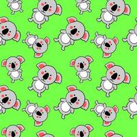 Koala pattern, illustration, vector on white background.