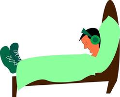 A sleeping boy, vector or color illustration.