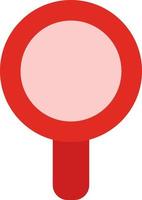 Red magnifier, illustration, vector on a white background.