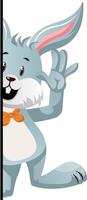 Bunny waving, illustration, vector on white background.