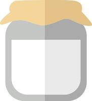 Sour cream in a jar, icon illustration, vector on white background