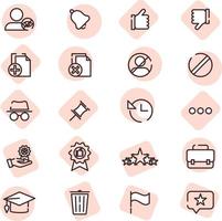 Social media icon set, illustration, vector on a white background.