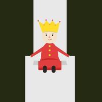 Little king, illustration, vector on white background.