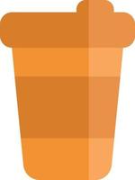 Orange cup to go, illustration, vector, on a white background. vector