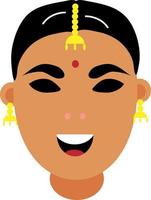 Hindu girl, illustration, vector on a white background.