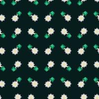 Small flower pattern, seamless pattern on dark background. vector