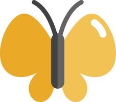 Yellow butterfly, icon illustration, vector on white background