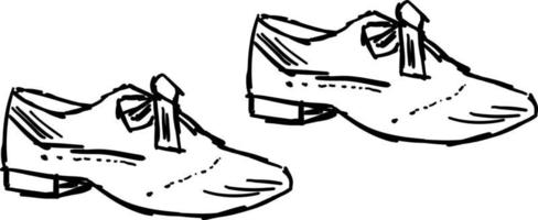 Shoes with bow, illustration, vector on white background.