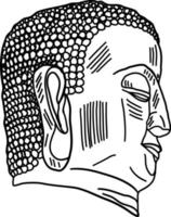 Drawing of a mans head, illustration, vector on white background.