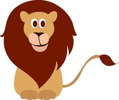 Lion toy, illustration, vector on white background.