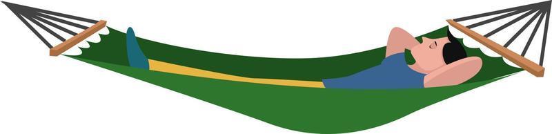 Green hammock, illustration, vector on white background