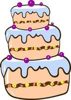 Big cake, illustration, vector on white background.