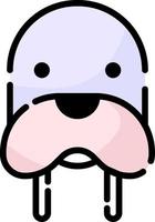 Grey walrus, illustration, vector on a white background.