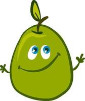 Happy guava, illustration, vector on white background.