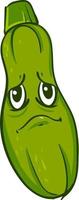 Sad zucchini, illustration, vector on white background