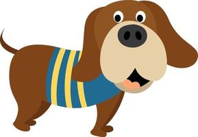 Dog in sweater, illustration, vector on white background.