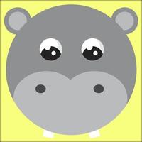 Cute hippo, illustration, vector on white background.