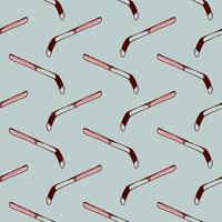 Hockey stick , seamless pattern on a light grey background. vector