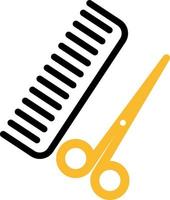 Spa comb and scissors, illustration, vector on a white background.