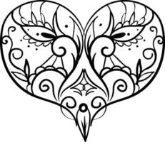 Decorative heart, illustration, vector on white background.