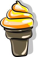 Yummy ice cream, illustration, vector on white background.