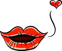 Red lips, illustration, vector on white background