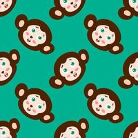 Monkeys pattern , illustration, vector on white background