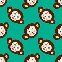 Monkeys pattern , illustration, vector on white background