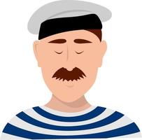 Sailor man, illustration, vector on white background.