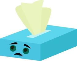 Sad napkin box, illustration, vector on white background.