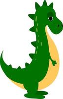 Green dinosaur, illustration, vector on white background.