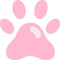 Pink cat paw, icon illustration, vector on white background