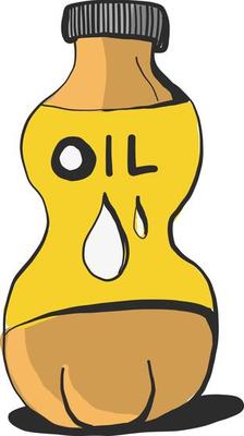 Oil in bottle, illustration, vector on white background