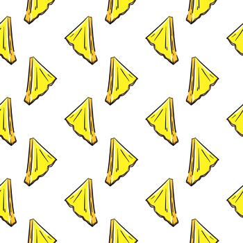 Sliced pineapple ,seamless pattern on white background. vector